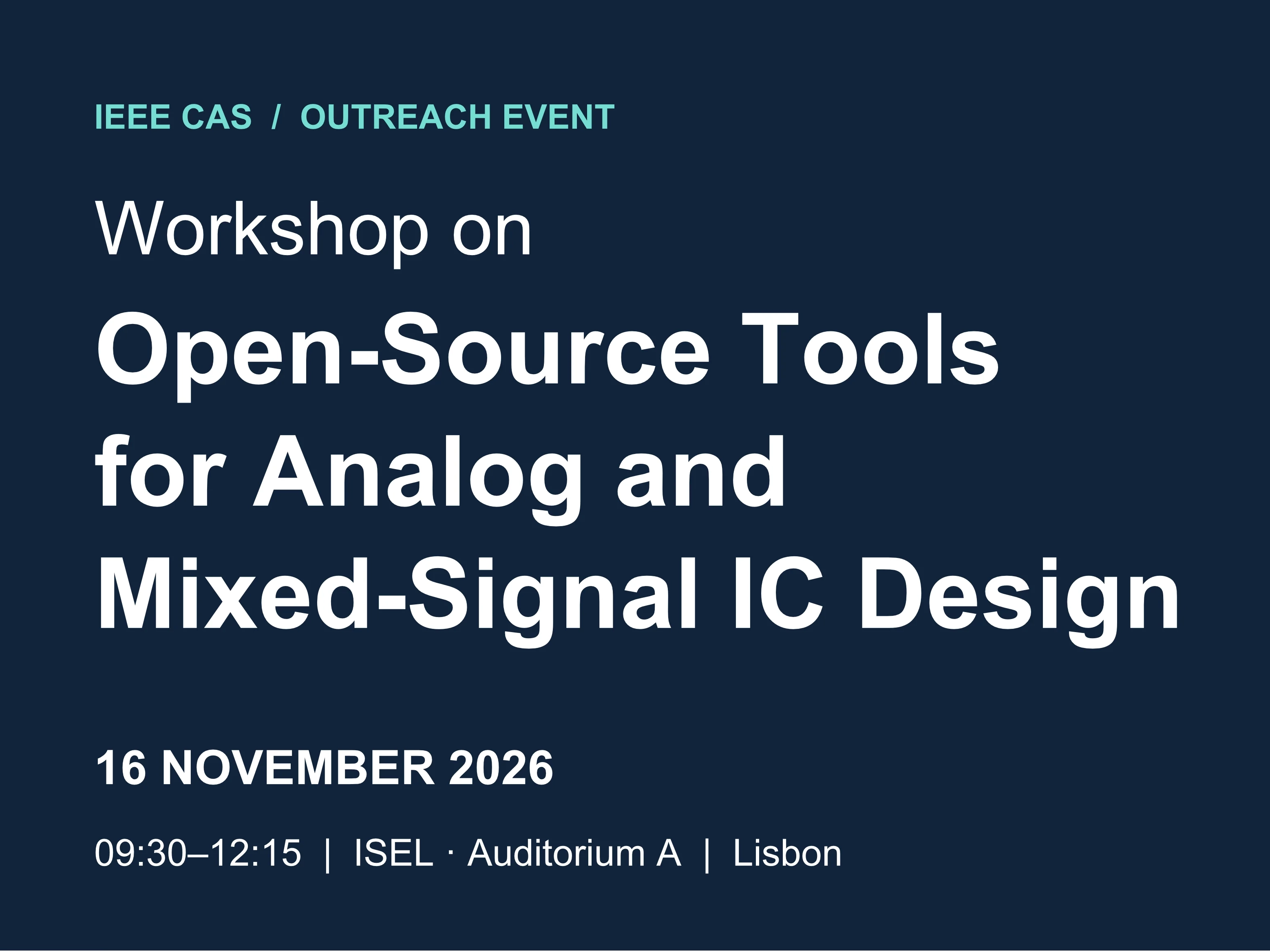 Workshop sobre Ferramentas de C&oacute;digo Aberto para o Design de Circuitos Integrados Anal&oacute;gicos e de Sinal Misto