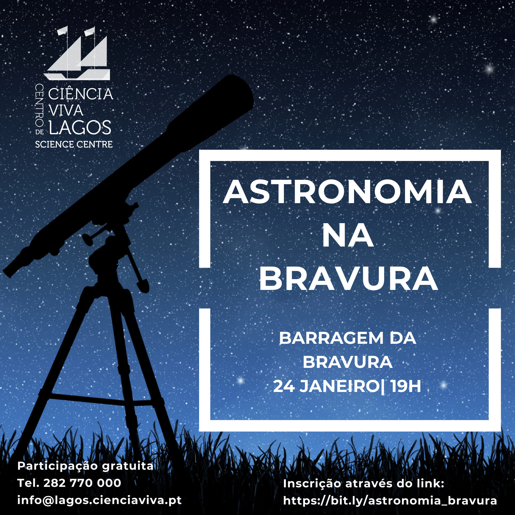 Astronomia | 24 janeiro s 19h| Barragem da Bravura